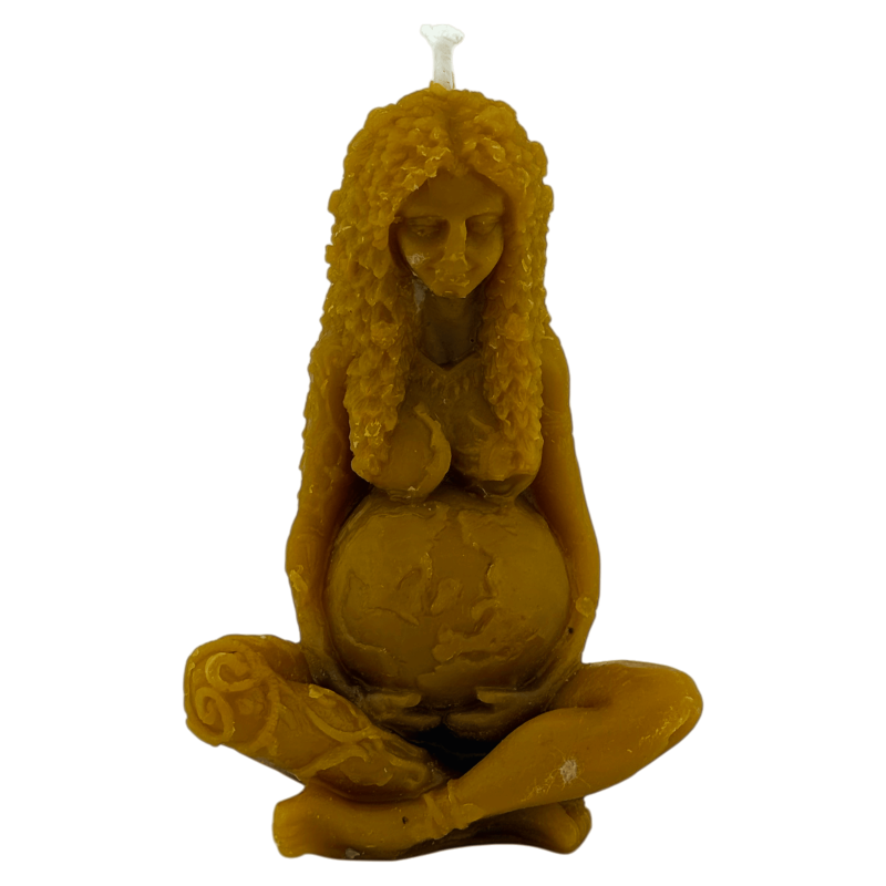 Świeca miodowa naturalna Gaia Earth Goddess - 10x5,5 cm-Świece miodowe naturalne - wosk pszczeli-HOSTENATURA