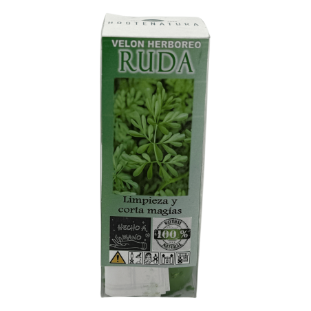 Herbal Rue Candle - Esoteric Candle 14x6cm - Eliminates negativity, bad environments, cleansing and cuts magic