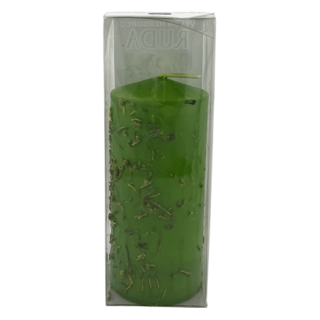 Vela de Ervas de Arruda - Vela Esotérica 14x6cm - Elimina negatividade, ambientes ruins, limpa e corta magias