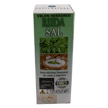 Örtljus med vinrue och salt - Esoteriskt ljus 14x6cm - Städning av företag och hem