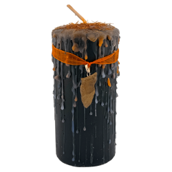 Świeca Talizman Tygrysiego Oka - Ezoteryczna Świeca ze Specjalnym Amuletem 14x6 cm - Ochrona, Pewność Siebie i Wewnętrzna Siła