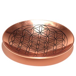 Piatto per offerte in rame - Fiore della vita - 12 cm