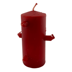 Candela rossa a 7 stoppini 12,5x6 cm - Tomba per il lavoro legato all'amore, rottura dei legami...