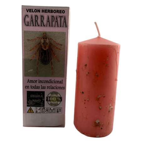 Velón Herboreo Garrapata - Velón Esotérico 14x6cm - Amor incondicional en todas las relaciones