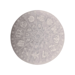 Placa Selenita con grabado Signos del Zodiaco 10cm