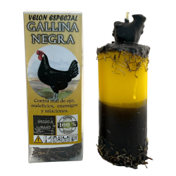 Bougie ésotérique spéciale Poule Noire 14x6cm - Contre le mauvais œil, les sorts, les ennemis et les malédictions