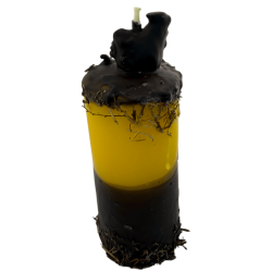 Candela Esoterica Speciale Gallina Nera 14x6cm - Contro il malocchio, gli incantesimi, i nemici e le maledizioni