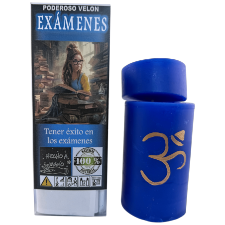 Poderoso Velón de Carga Exámenes - Velón Esotérico 14x6cm - Tener éxito en los exámenes
