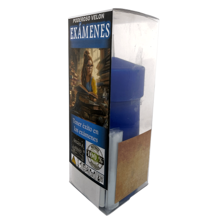 Poderoso Velón de Carga Exámenes - Velón Esotérico 14x6cm - Tener éxito en los exámenes