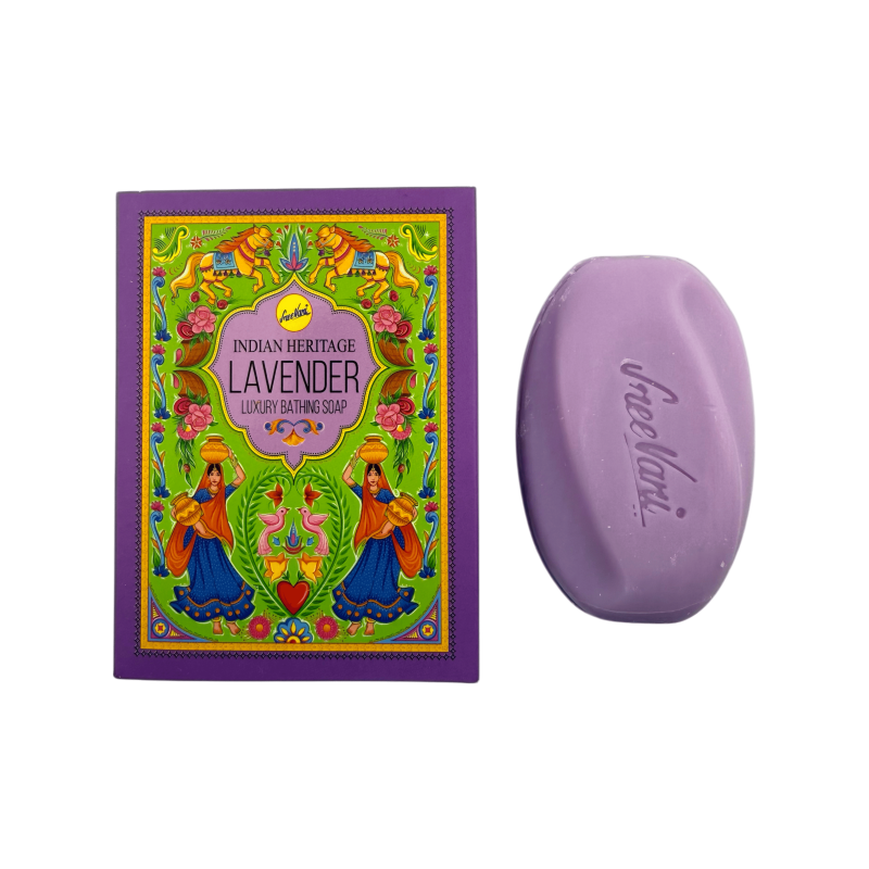 SREE VANI Mydło w kostce Indian Heritage Lavender o zapachu lawendy – 75 g.-Mydła do kąpieli Sree Vani-HOSTENATURA
