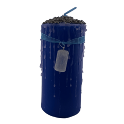 Lumânare Talisman din Selenit - Lumânare Ezoterică cu Amuletă Specială 14x6cm - Curățare Energetică, Energie Pură și Protecție D