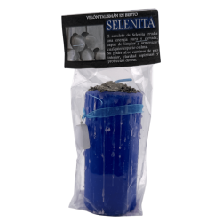 Lumânare Talisman din Selenit - Lumânare Ezoterică cu Amuletă Specială 14x6cm - Curățare Energetică, Energie Pură și Protecție D