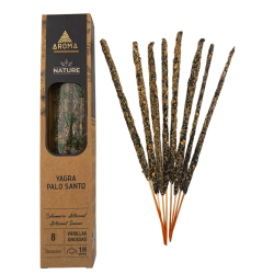 Kadzidełka organiczne Yagra Palo Santo w pudełku AROMA Nature - 12 pudełek po 8 grubych patyczków