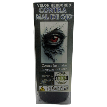Velón Herboreo Contra el Mal de Ojo - Velón Esotérico 14x6cm - Contra las malas energías del otro
