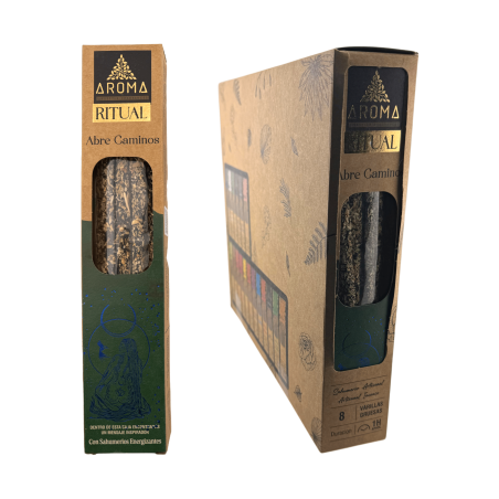 صندوق مسارات فتح طقوس البخور العضوي AROMA - 12 صندوقًا من 8 أعواد سميكة