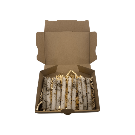 Kit de Velas de Limpieza Energética HOSTENATURA - 10 velas blancas con hierbas