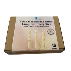 Kit de Velas de Limpeza Energética HOSTENATURA - 10 velas brancas com ervas