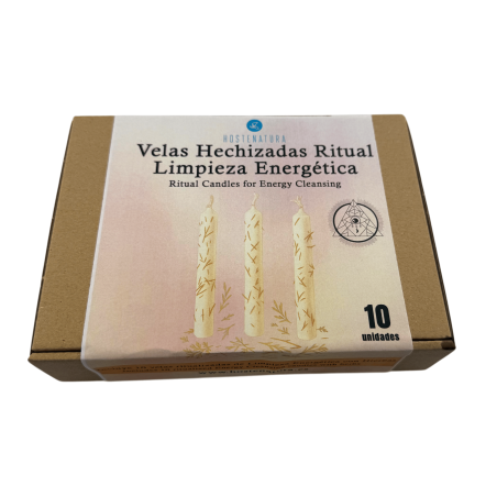 HOSTENATURA Energy Cleansing Candle Kit - 10 white candles with herbs