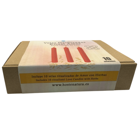 Kit de Velas Ritual de Amor HOSTENATURA - 10 velas vermelhas com ervas