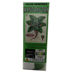 Bougie aux herbes de mandragore - Bougie ésotérique 14 x 6 cm - Protection, purification, fertilité et amour