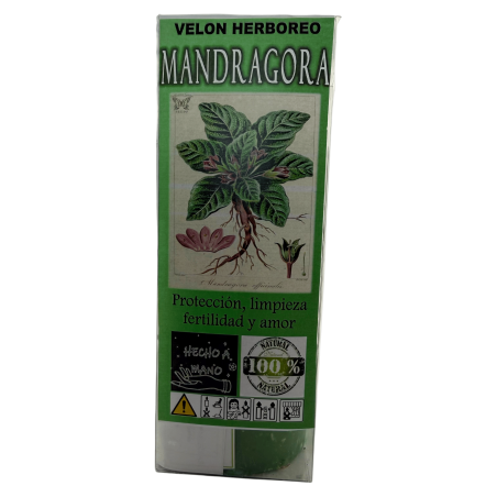 Lumânare Mandrake Herbal - Lumânare Ezoterică 14x6cm - Protecție, curățare, fertilitate și iubire
