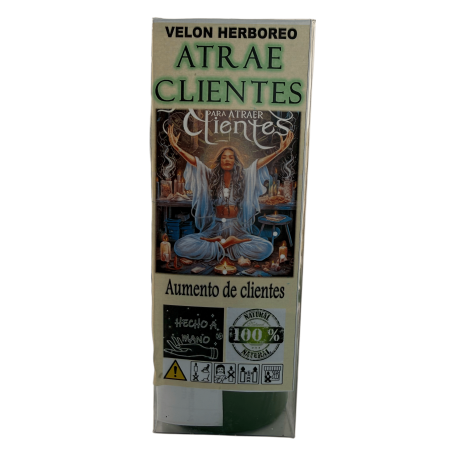 Velón Herboreo Atrae Clientes - Velón Esotérico 14x6cm - Aumento de Clientes