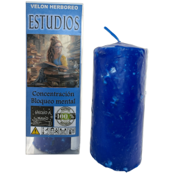 Bougie Herbal Studies - Bougie ésotérique 14x6cm - Concentration, Déblocage mental...