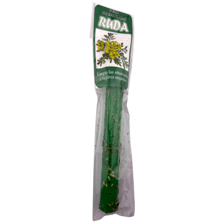 Candela di ruta ritualizzata da 18 cm - Purifica situazioni o luoghi negativi