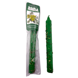 Espelma Preparada Ritualitzada Ruda 18cm - Neteja les situacions o llocs negatius