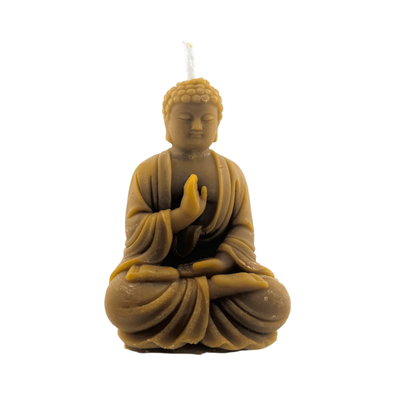 Vela Mel Buda Meditació 100% Mel - 12,4x8,2cm - 245gr.-Espelmes de Mel Natural - Cera d'Abella-HOSTENATURA