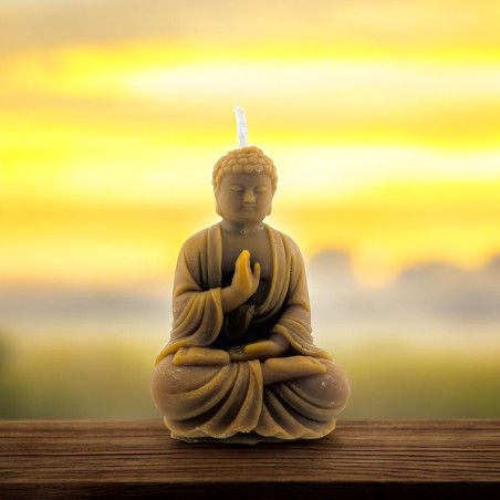 Vela de Meditação Buda de Mel 100% Mel - 12,4x8,2cm - 245g.