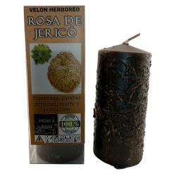 شمعة وردة أريحا العشبية - شمعة باطنية 14 × 6 سم - الأمل والتغيير الشخصي والحظ والحماية