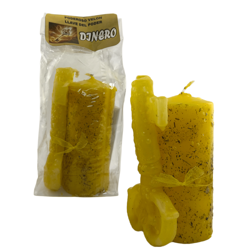 Veló Clau del Poder Diners HOSTENATURA - 14x8cm - Espelma Esotèrica Artesana per Atreure els Diners-Velon Claus del Poder-HOSTENATURA