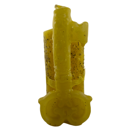 Velón Llave del Poder Dinero HOSTENATURA - 14x8cm - Vela Esotérica Artesana para Atraer el Dinero