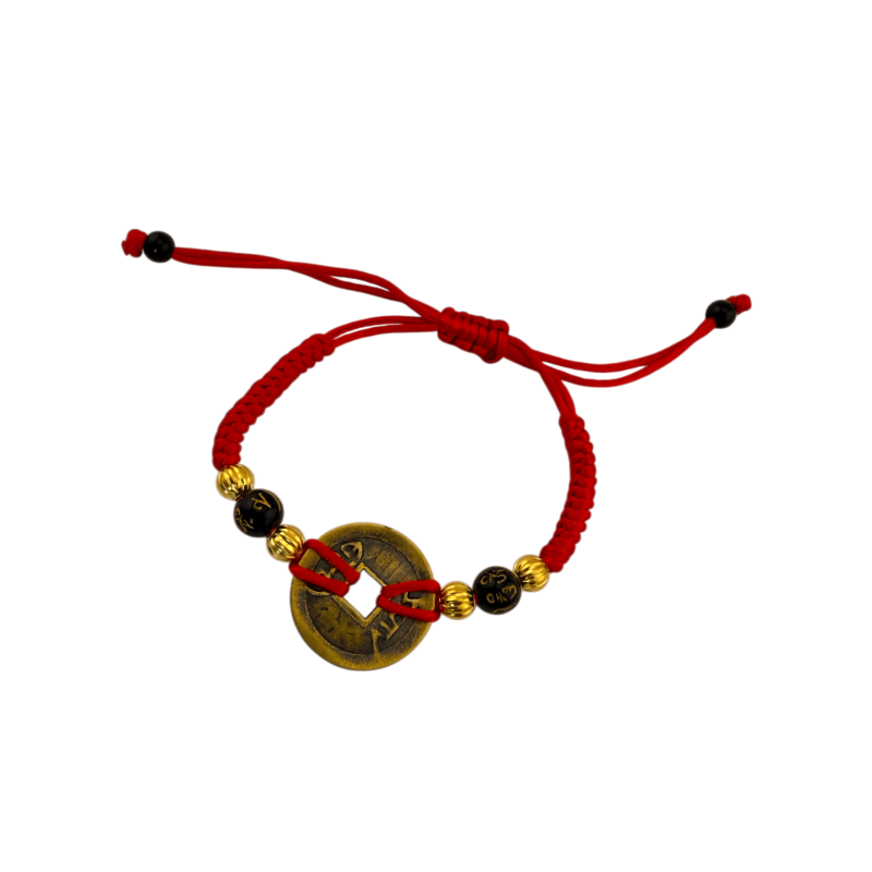 Bracelet Feng Shui I Ching avec pièces - Argent, richesse et chance-BRACELETS ÉNERGÉTIQUES-HOSTENATURA