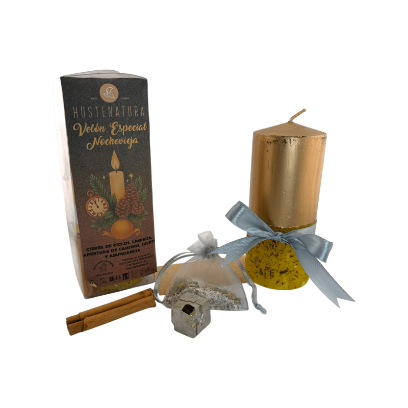 Candela speciale per la notte di Capodanno HOSTENATURA - Chiusura dei cicli, Purificazione, Apertura dei percorsi, Fortuna e Abb-RITUALI E INCANTESIMI-HOSTENATURA