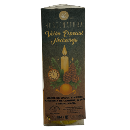Bougie spéciale du Nouvel An par HOSTENATURA - Clôture des cycles, purification, ouverture des voies, chance et abondance