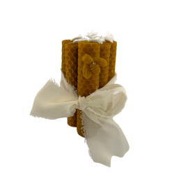 Velas de cera de abelha natural - Pacote com 6 velas de mel 10x2cm