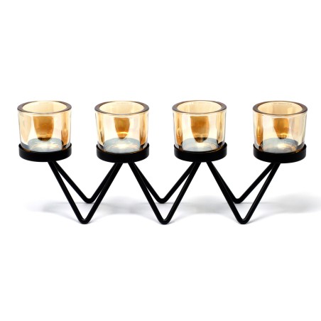 Candelabro de Hierro - zigzag- 4 Tazas  - 4