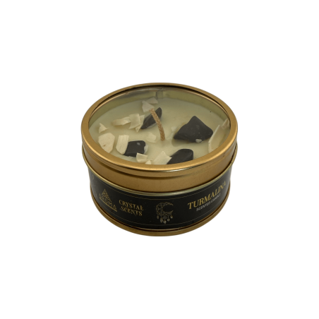 شمعة AROMA FRAGRANCES التورمالين الكريستالي - برائحة خشب الصندل - 65 غرام - تدوم من 5 إلى 6 ساعات