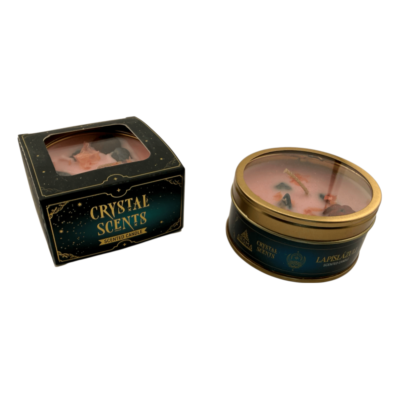 Bougie AROMA FRAGRANCES Crystal Lapis Lazuli - Parfum floral - 65 g - Durée : 5 à 6 h-Bougies minérales cristallines AROMA-HOSTENATURA