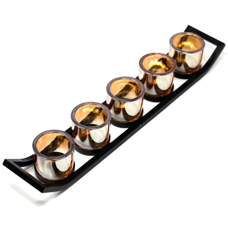 Candelabro de Hierro - Repisa- 5 Tazas  - 5