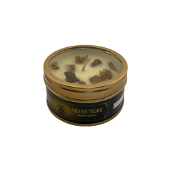 شمعة AROMA FRAGRANCES عين النمر الكريستالية - برائحة الفانيليا - 65 غرام - مدة احتراق من 5 إلى 6 ساعات