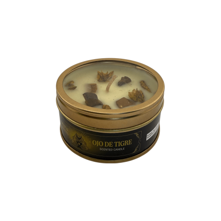 Crystal Tiger's Eye AROMA FRAGRANCES Candle - Vanilla Fragrance - 65g - 5-6h burn time