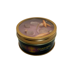 شمعة AROMA FRAGRANCES الكوارتز الوردي الكريستالي - 65 غرام - مدة احتراق من 5 إلى 6 ساعات