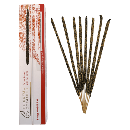 Incienso Orgánico Vainilla Blissful Botanics TULASI Artesano Natural - Vainilla Dulce - 8 barritas incienso orgánicas