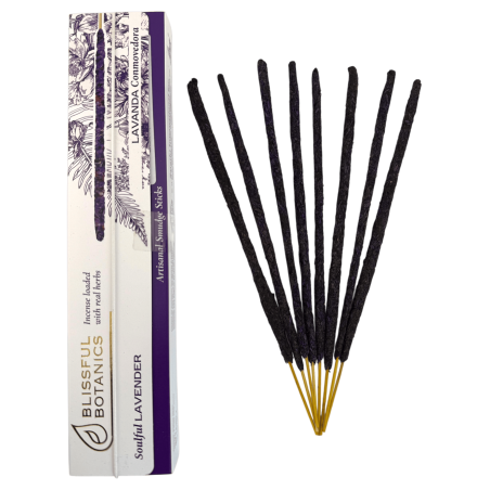Incienso Orgánico Lavanda Blissful Botanics TULASI Artesano Natural - Lavanda Conmovedora - 8 barritas incienso orgánicas