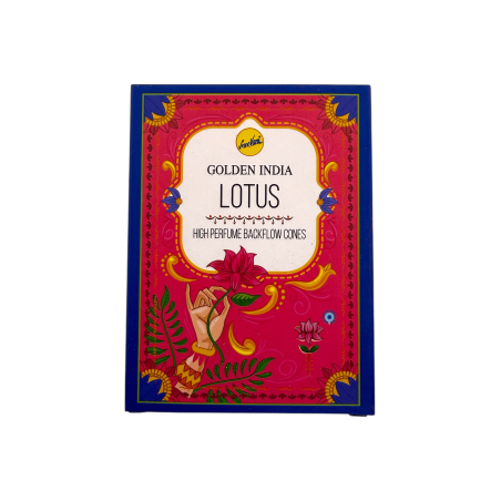Cônes d'encens SREE VANI Golden India à reflux de lotus - Paquet de 10 cônes de lotus à reflux
