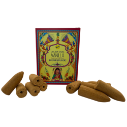 SREE VANIゴールデンインディア バニラ バックフローインセンスコーン -...