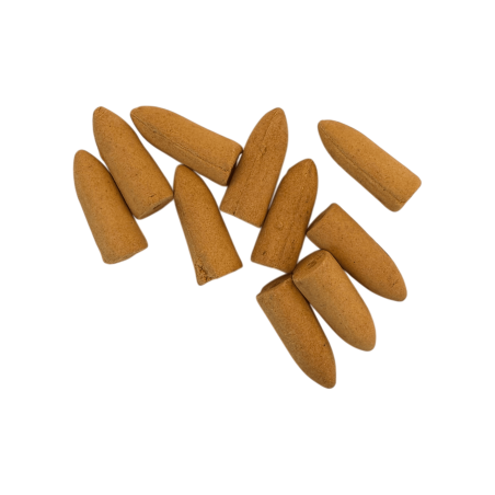 Cones de incenso de refluxo SREE VANI Golden India Vanilla - Pacote com 10 cones de refluxo preto